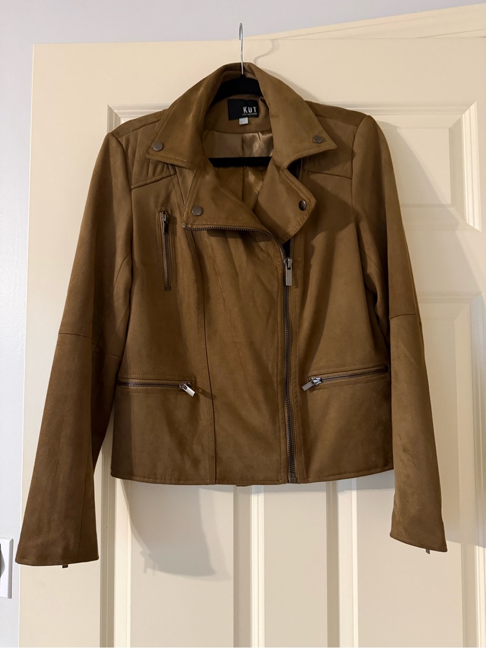 Kut from the Kloth Chestnut Brown Suede Moto Jacket